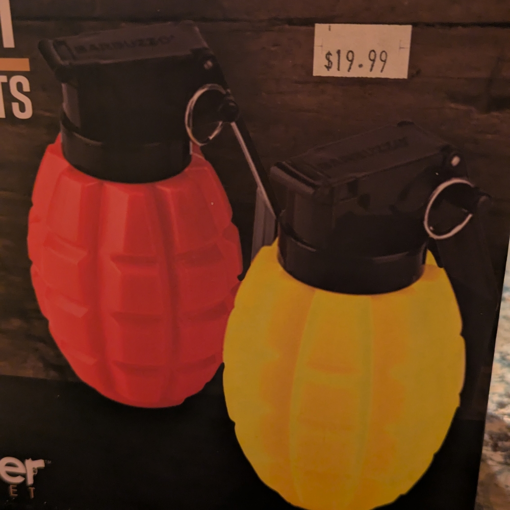 Vibrant Red and Yellow Grenade Shaped BBQ Lighters